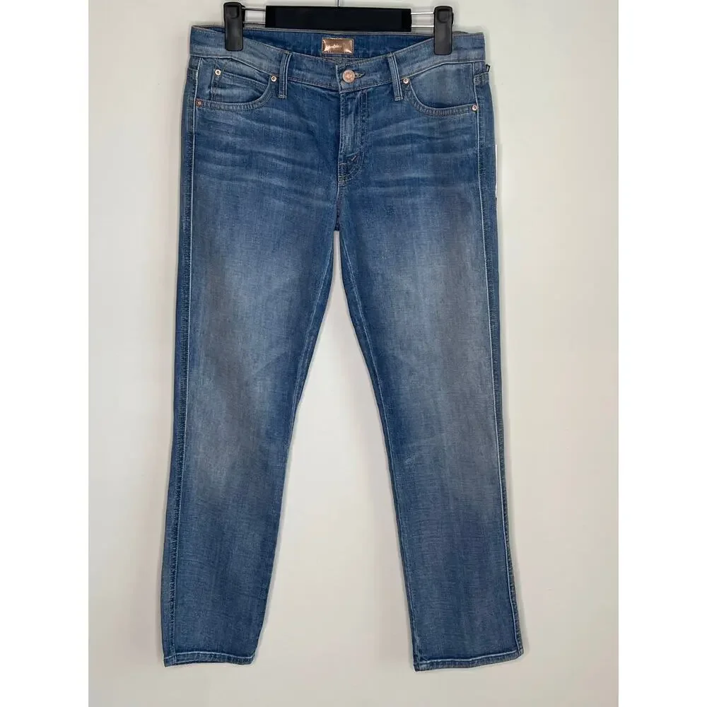 Mother The Rascal Mid Rise Denim Crop Jeans Tickle Fights & Barbeques 26 NWT